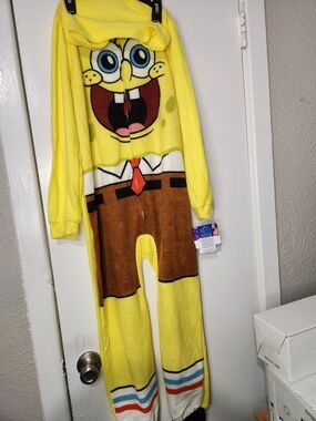 Kids Yellow Sponge Character Fleece Pajamas